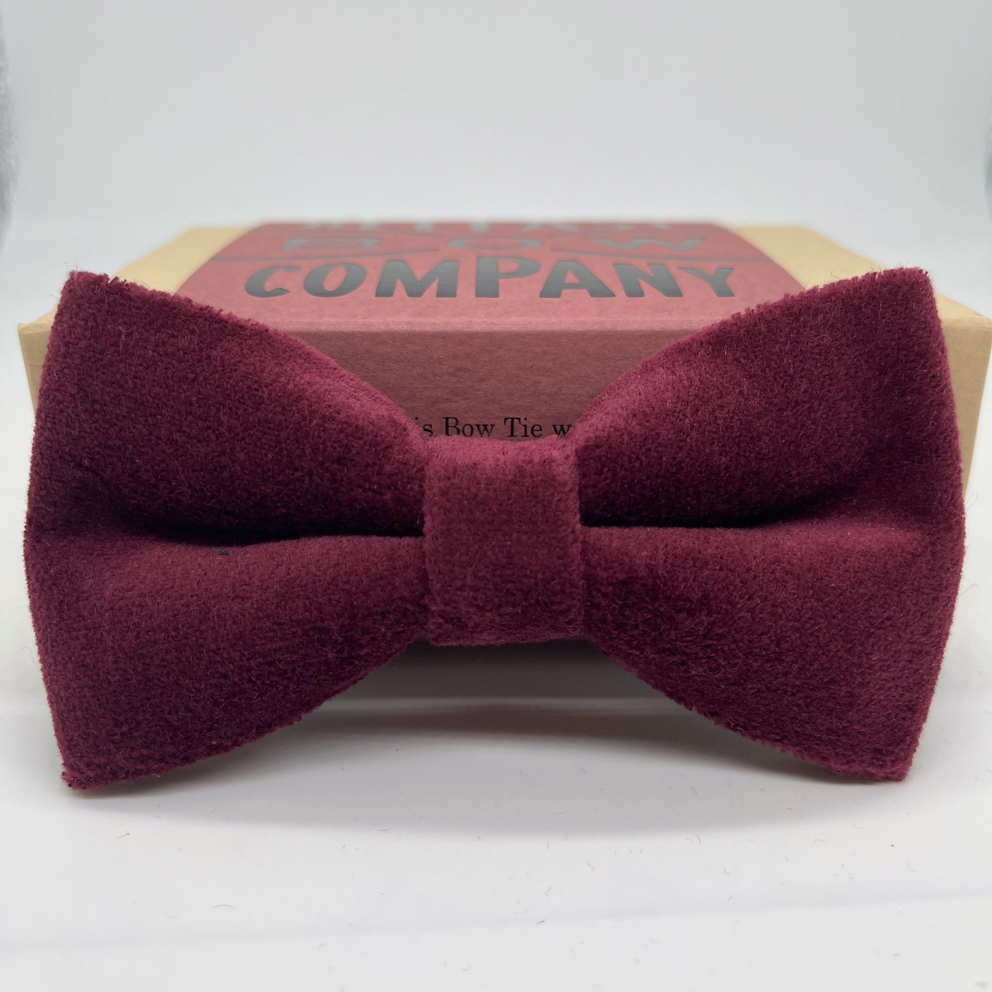 Velvet Bow Tie in Burgundy by the Belfast Bow Company