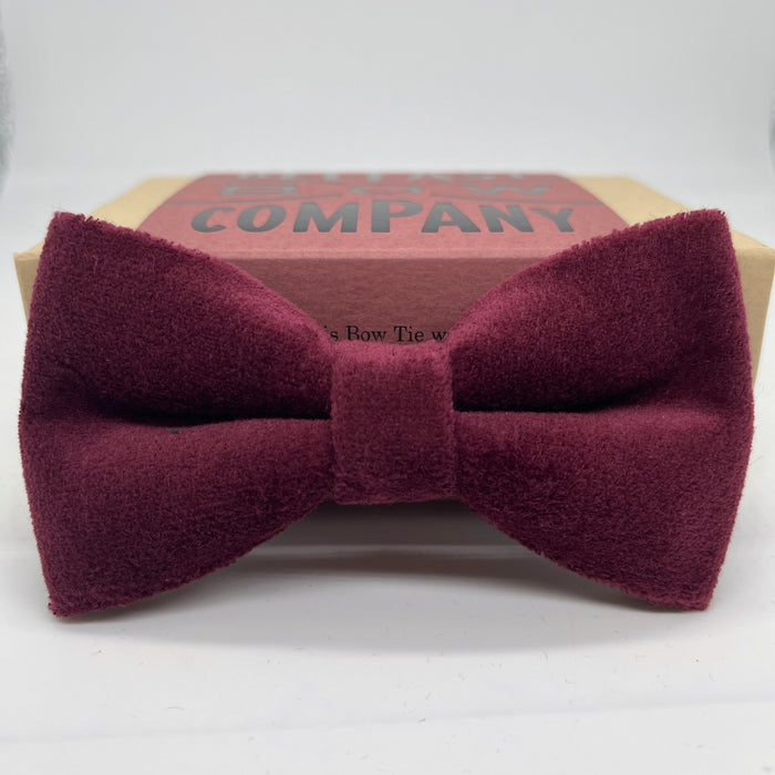 Velvet Bow Tie in Burgundy by the Belfast Bow Company