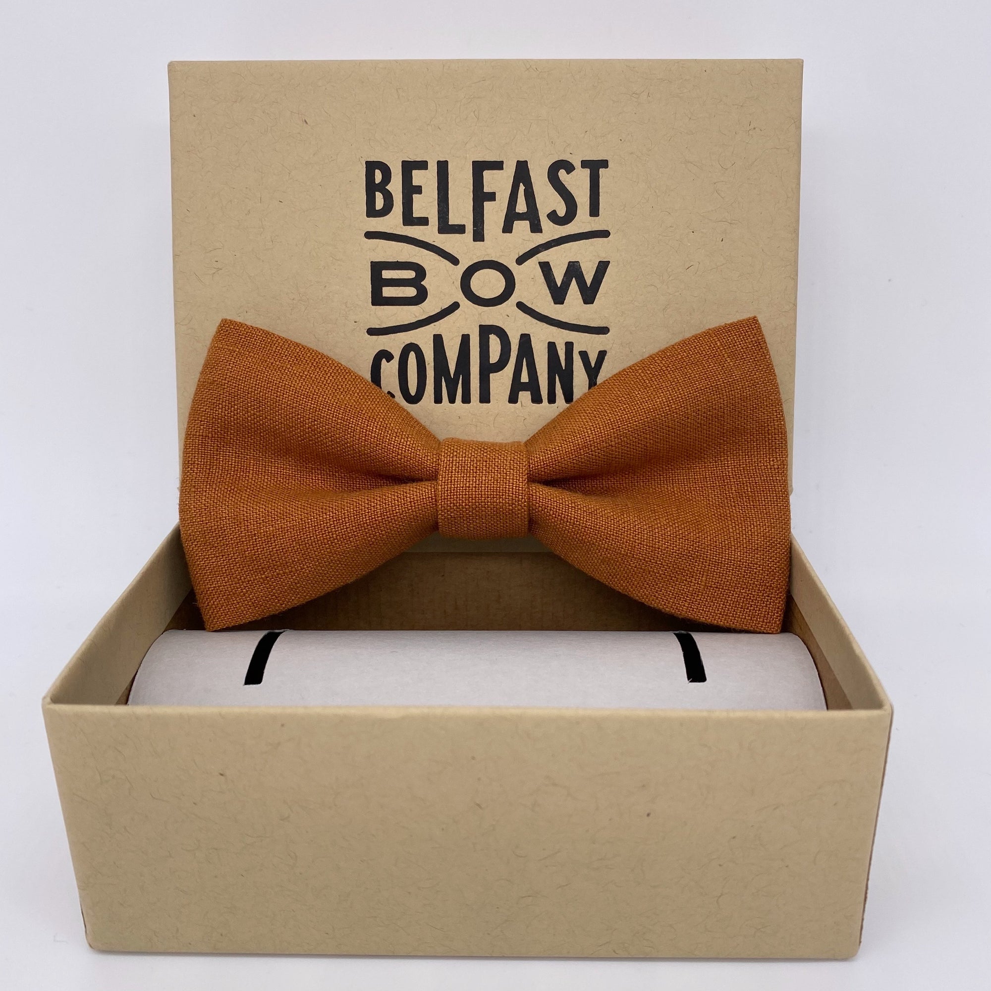 Burnt Orange Bow Tie in Irish Linen