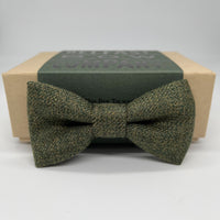 boys bow tie in olive green islay tweed by the belfast bow company