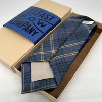 County Fermanagh Tartan Tie tipped with Irish Linen by the Belfast Bow Company