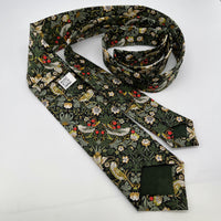 Liberty of London Tie in dark green Strawberry Thief by the Belfast Bow Company