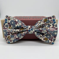 Liberty of london bow tie in fig floral by the belfast bow company
