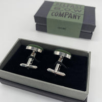 Brunswick Green Cufflinks in Irish Linen by the Belfast Bow Company