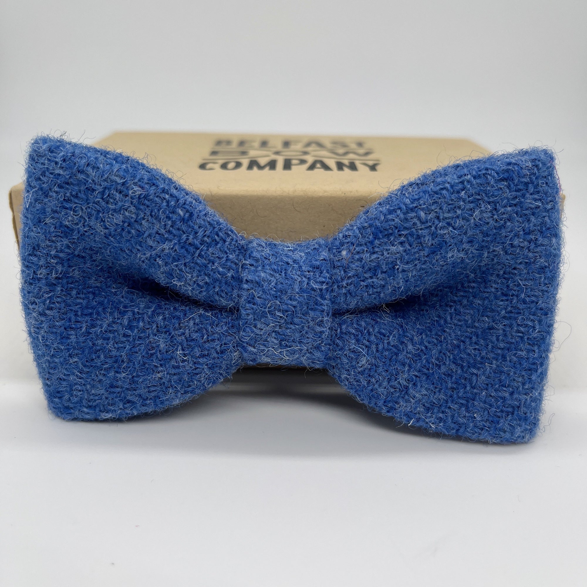 Harris Tweed Bow Tie in Slate Blue by the Belfast Bow Company
