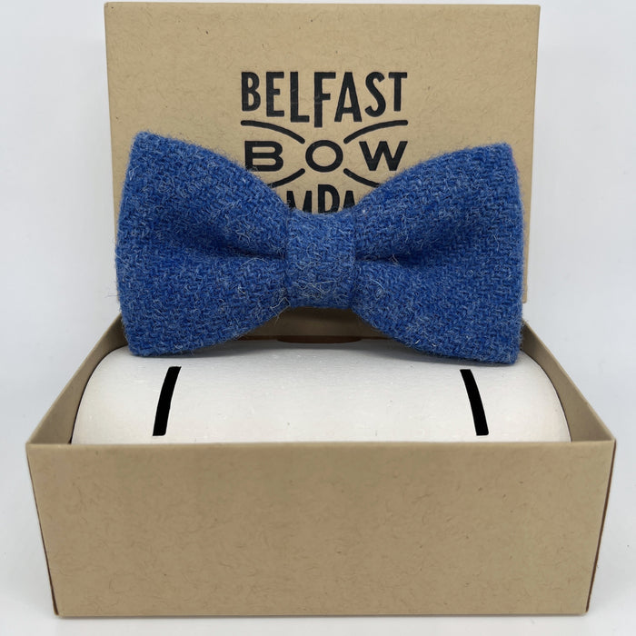 Harris Tweed Bow Tie in Slate Blue by the Belfast Bow Company