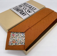 Burnt Orange Tie in Irish Linen handmade by the Belfast Bow Company