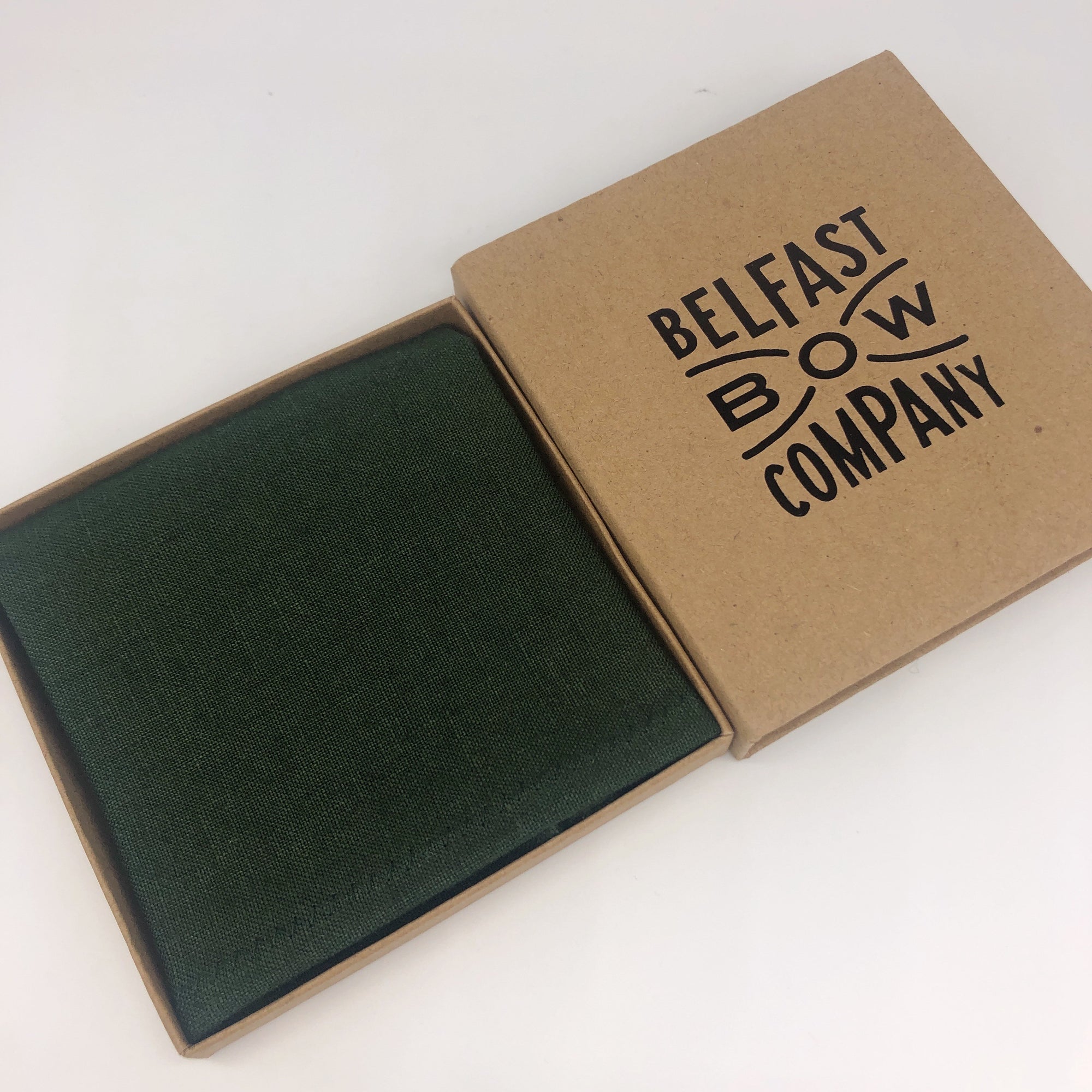 Irish Linen Pocket Square in Brunswick Green by the Belfast Bow Company