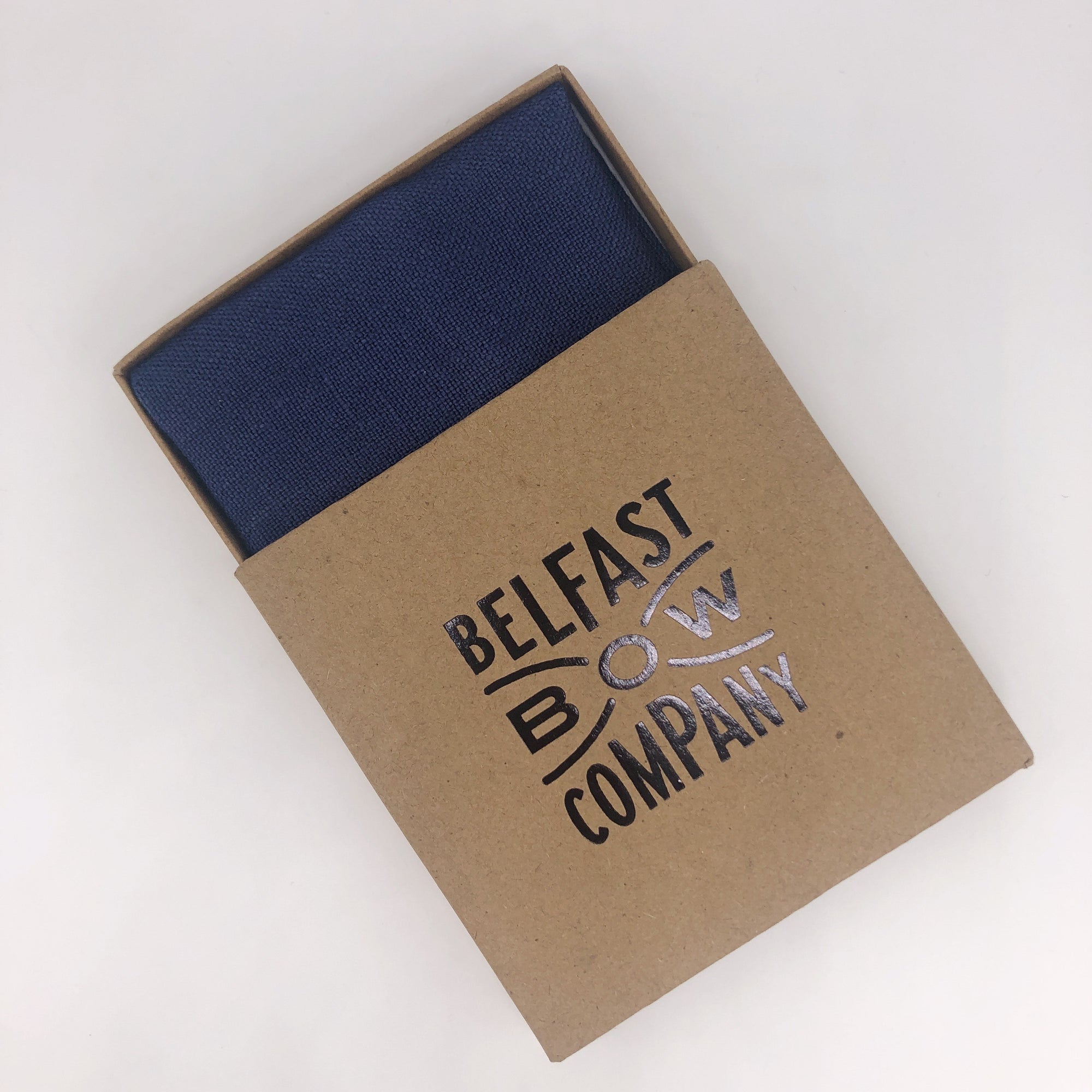 Irish Linen Men's Handkerchief in Navy Blue by the Belfast Bow Company