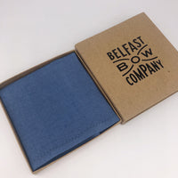 Irish Linen Pocket Square in Slate Blue by the Belfast Bow Company