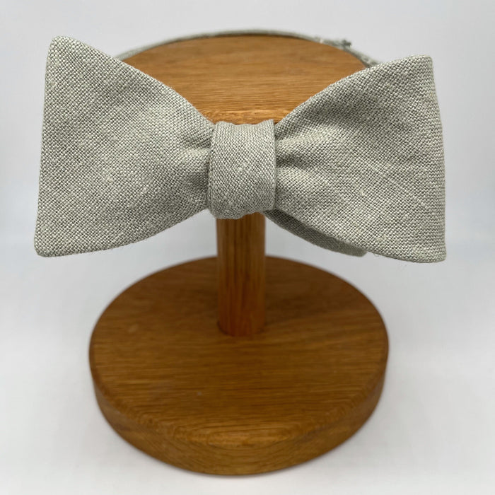 Irish Linen Self-Tie Bow Tie in Light Sage Green by the Belfast Bow Company