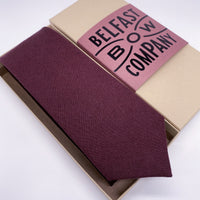 Irish Linen Tie in Burgundy by the Belfast Bow Company