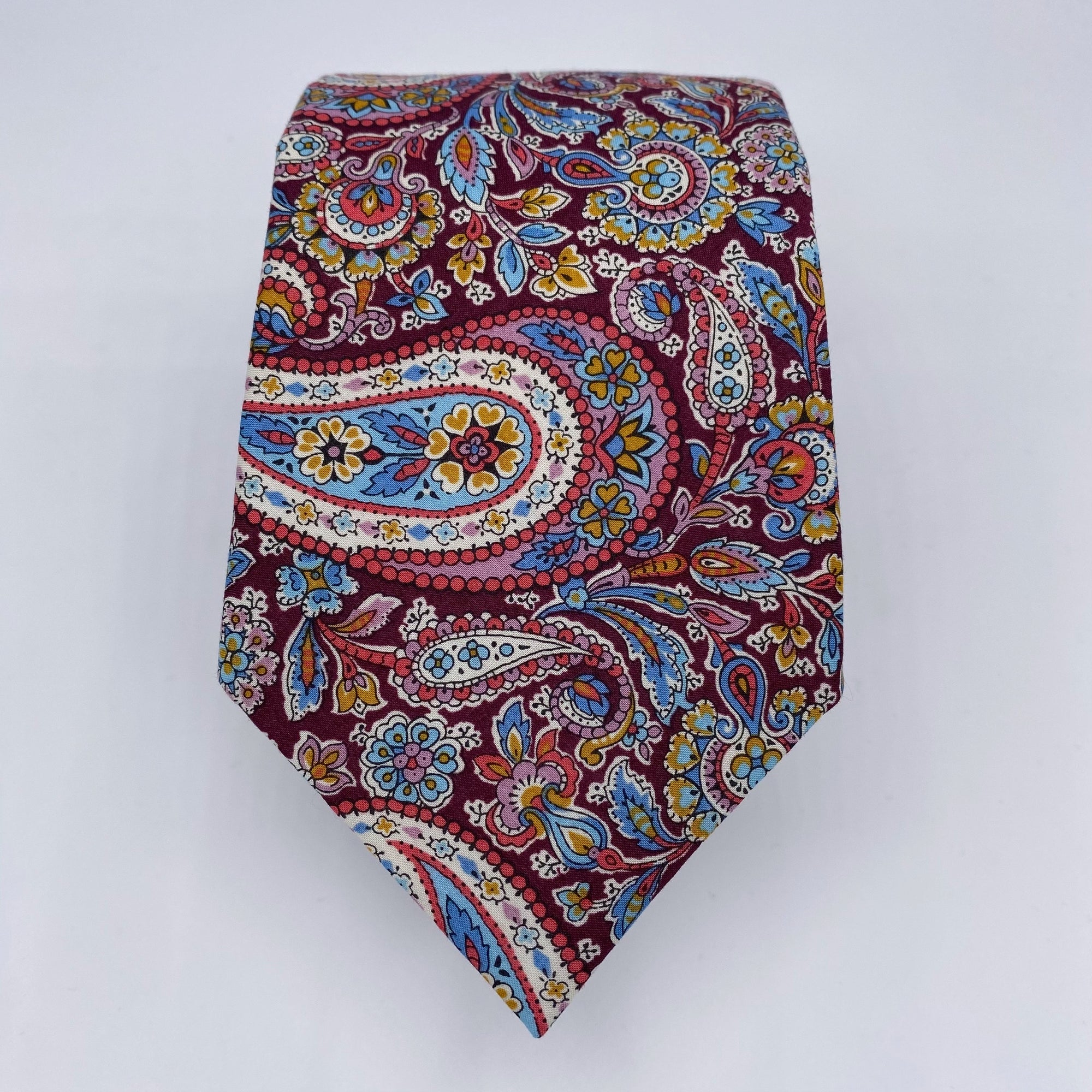Liberty of London Necktie in Burgundy Paisley by the Belfast Bow Company