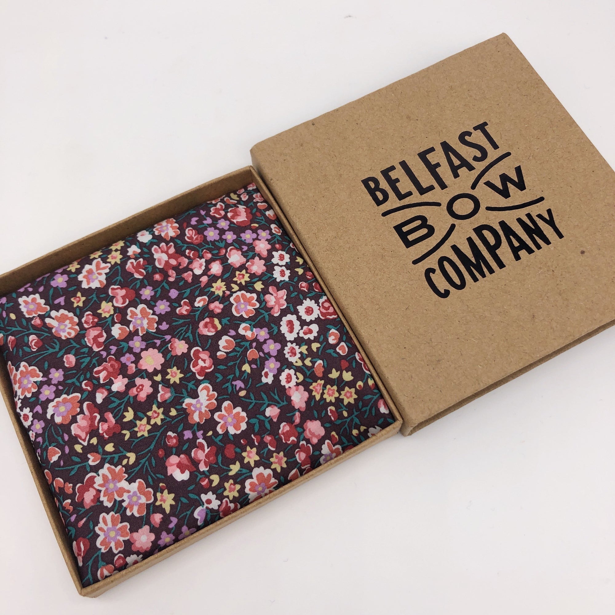 Liberty of London Pocket Square in Burgundy Floral