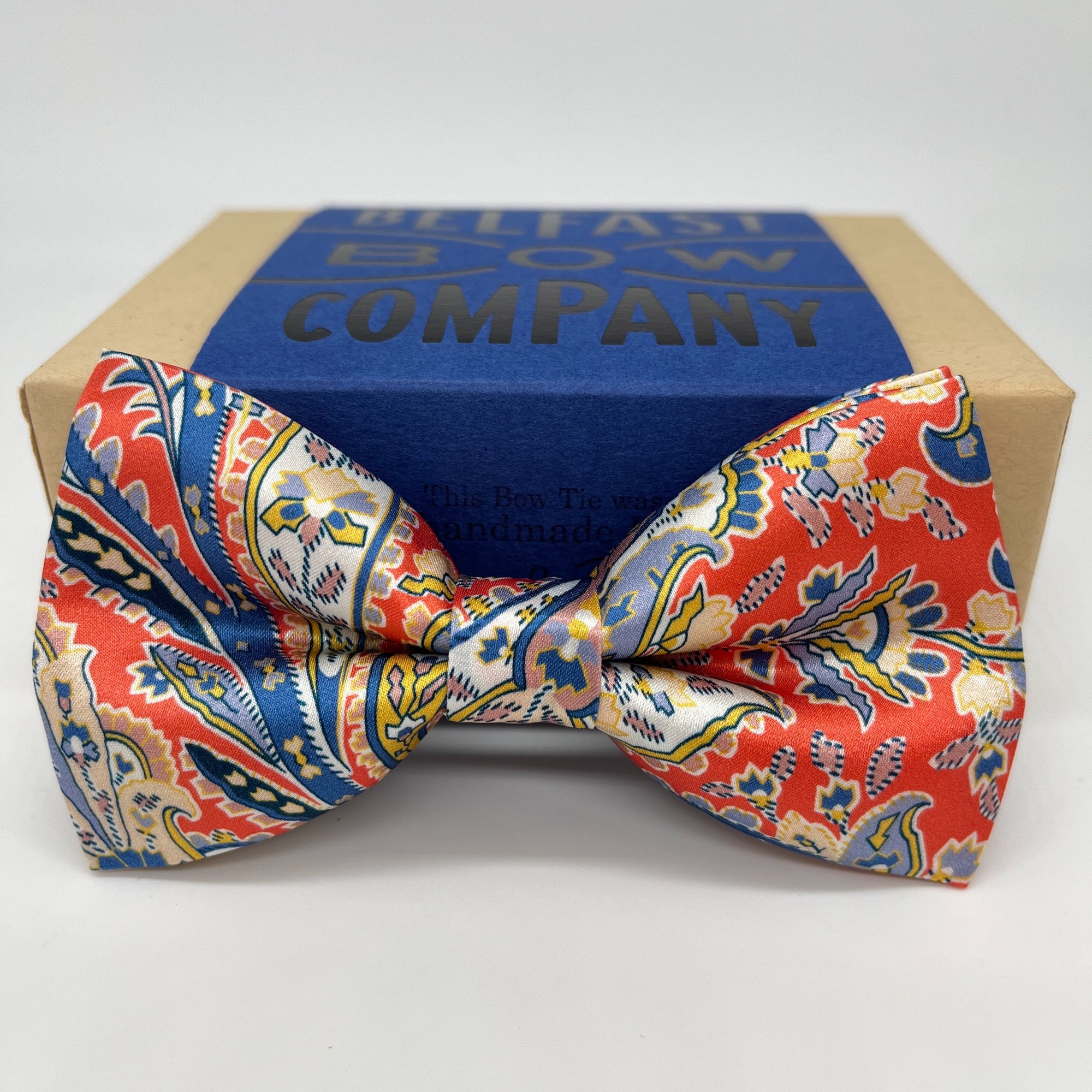 Liberty of London Silk Bow Tie in Red Paisley by the Belfast Bow Company