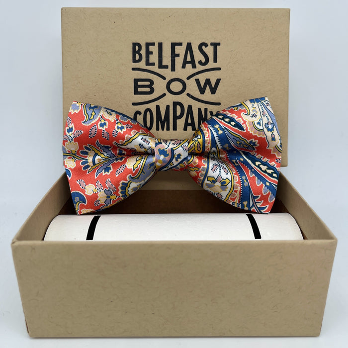 Red Paisley Silk Dicky Bow Tie by the Belfast Bow Company