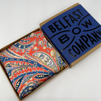 Liberty of London Silk Pocket Square in Red Paisley by the Belfast Bow Company