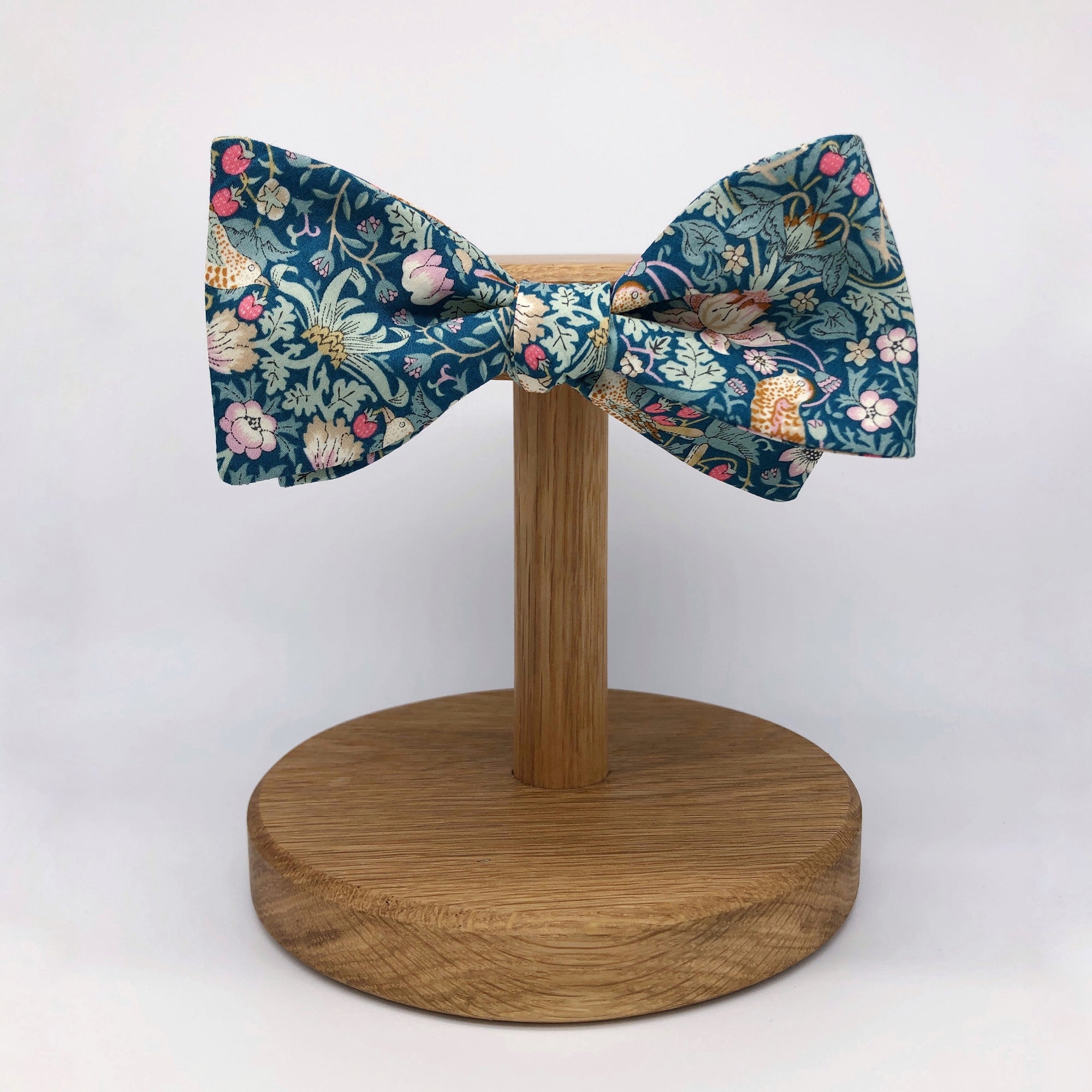 Liberty of London self tie Bow Tie in Green Strawberry Thief by the Belfast Bow Company