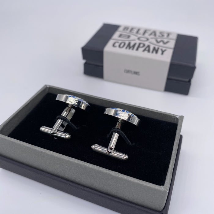 Liberty of London Cufflinks in Navy Floral by the Belfast Bow Company