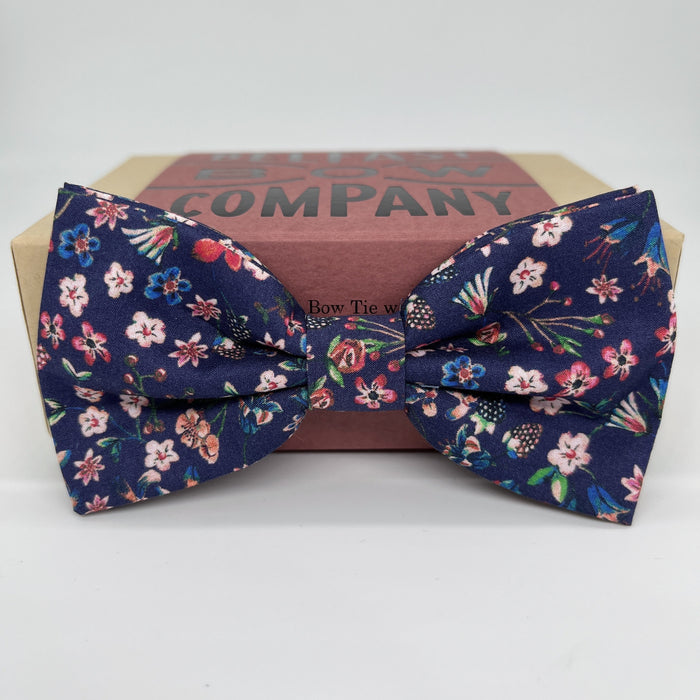 Liberty of London Bow Tie in Navy Blue by the Belfast Bow Company