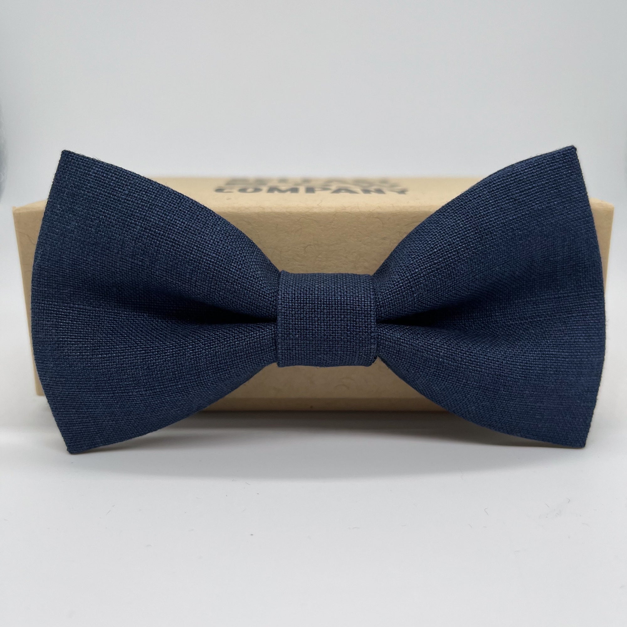 Irish Linen Bow Tie in Dark Navy by the Belfast Bow Company