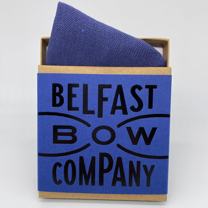 Irish Linen Pocket Square in Navy Blue by the Belfast Bow Company