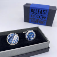 Liberty of London Cufflinks in Navy Paisley by the Belfast Bow Company