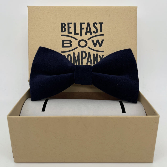   Velvet Bow Tie in Navy by the Belfast Bow Company