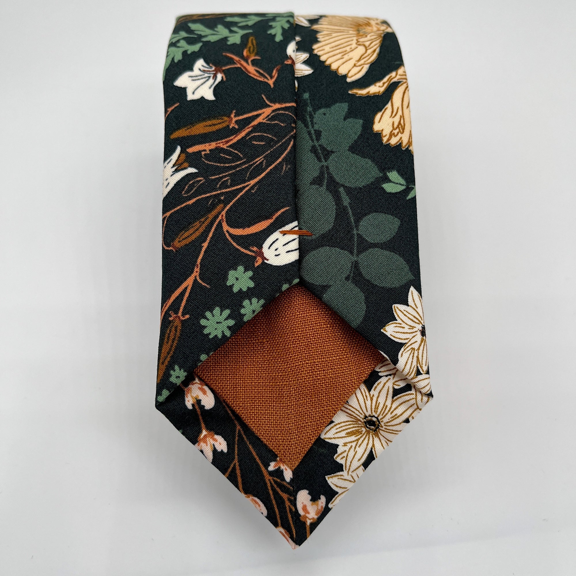 Boho Blooms Tie in Deep Green Autumn Garden