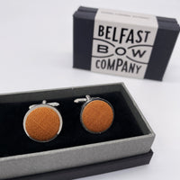 Irish Linen Cufflinks - 4th anniversary gift for men by the Belfast Bow Company