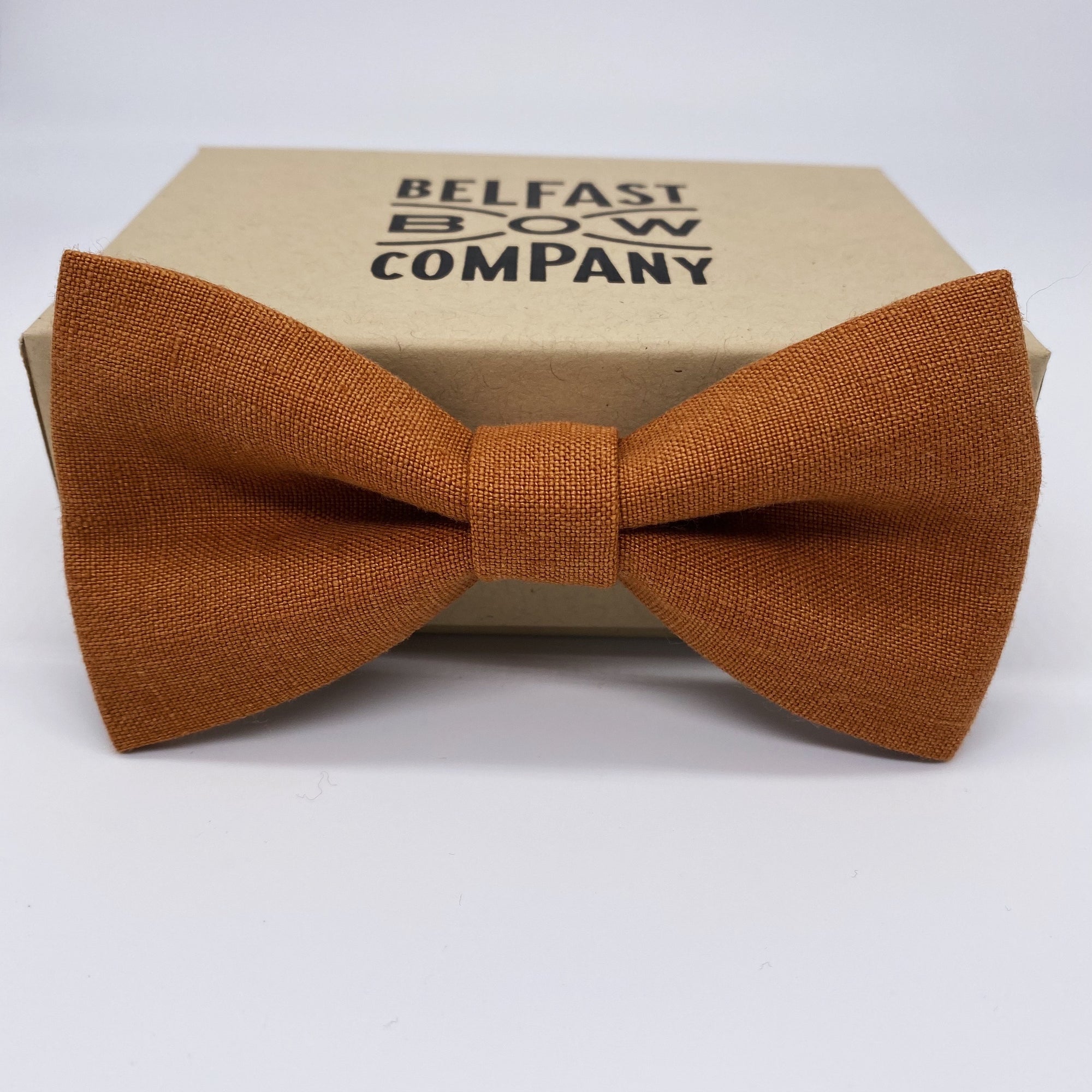 Burnt Orange Bow Tie in Irish Linen