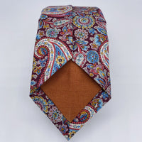 Liberty of London & Irish Linen Necktie in Burgundy Paisley by the Belfast Bow Company