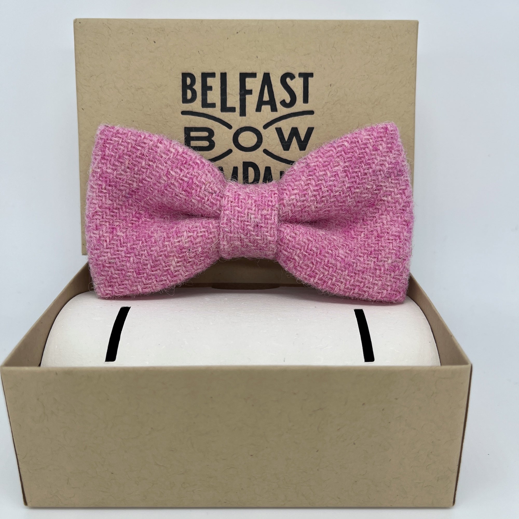 Harris Tweed Bow Tie in Pink by the Belfast Bow Company