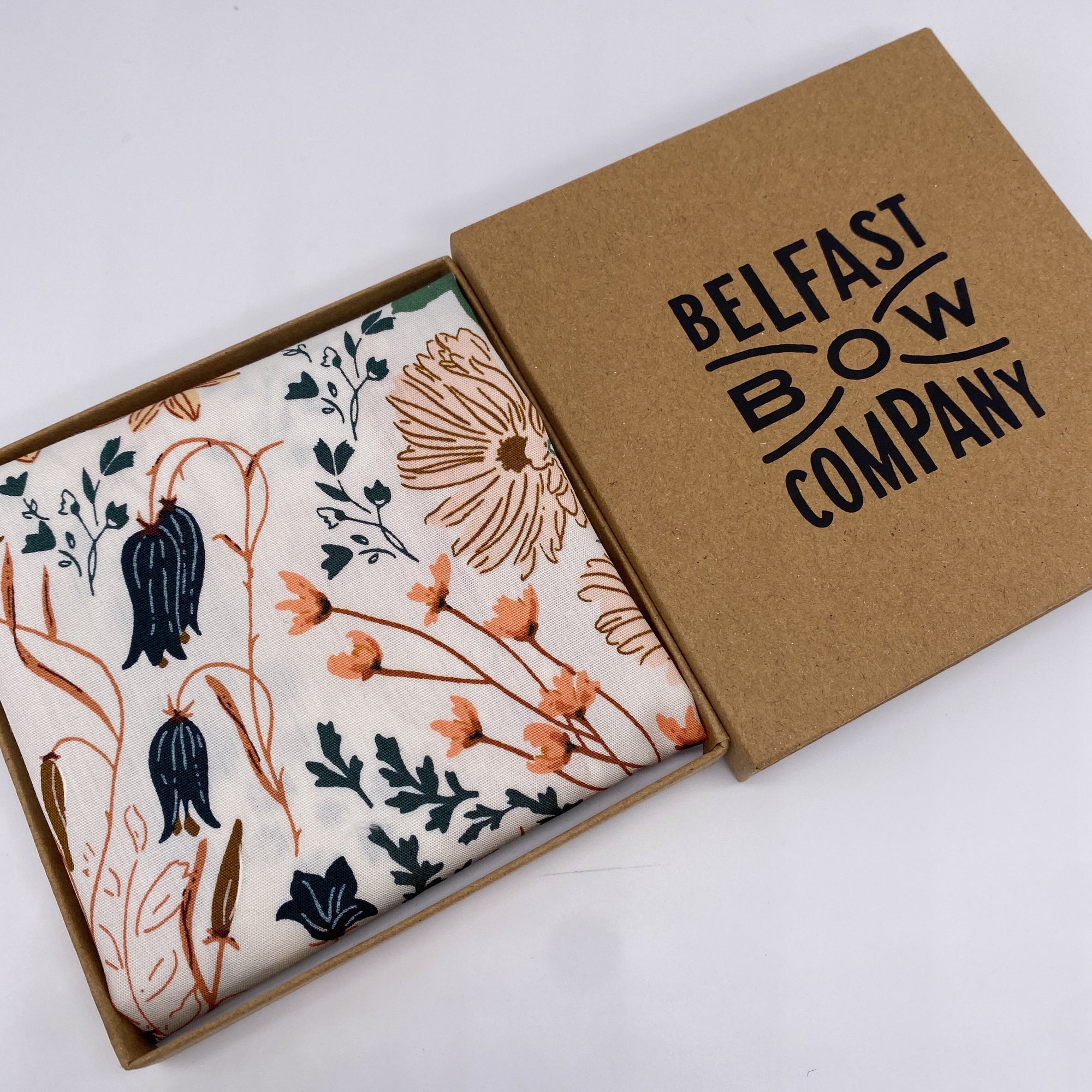 Boho Blooms Pocket Square in Off-White Autumn Garden
