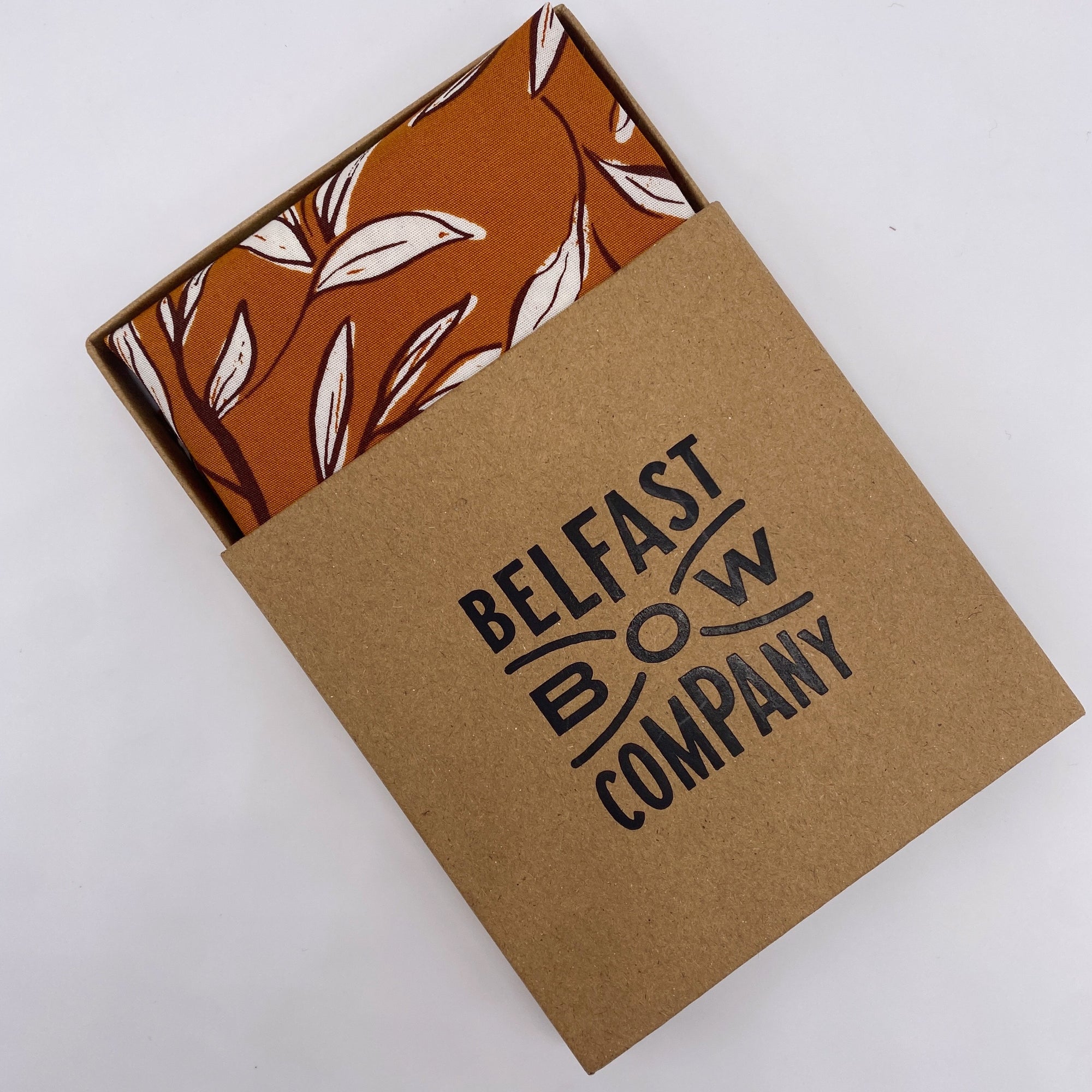 Boho Blooms Pocket Square in Burnt Orange Vines