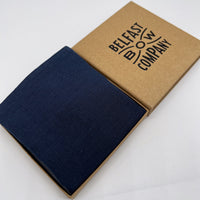 Irish Linen Pocket Square in Navy by the Belfast Bow Company