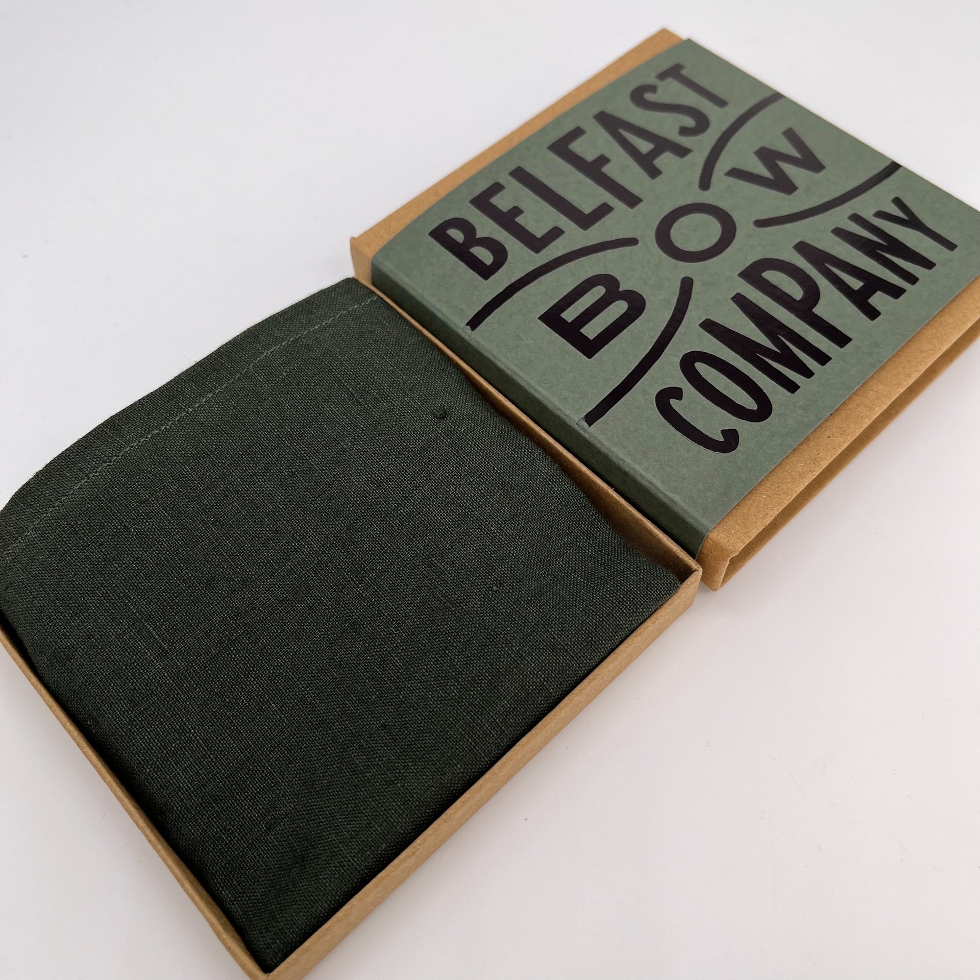 Irish Linen Pocket Square in Ivy by the Belfast Bow Company