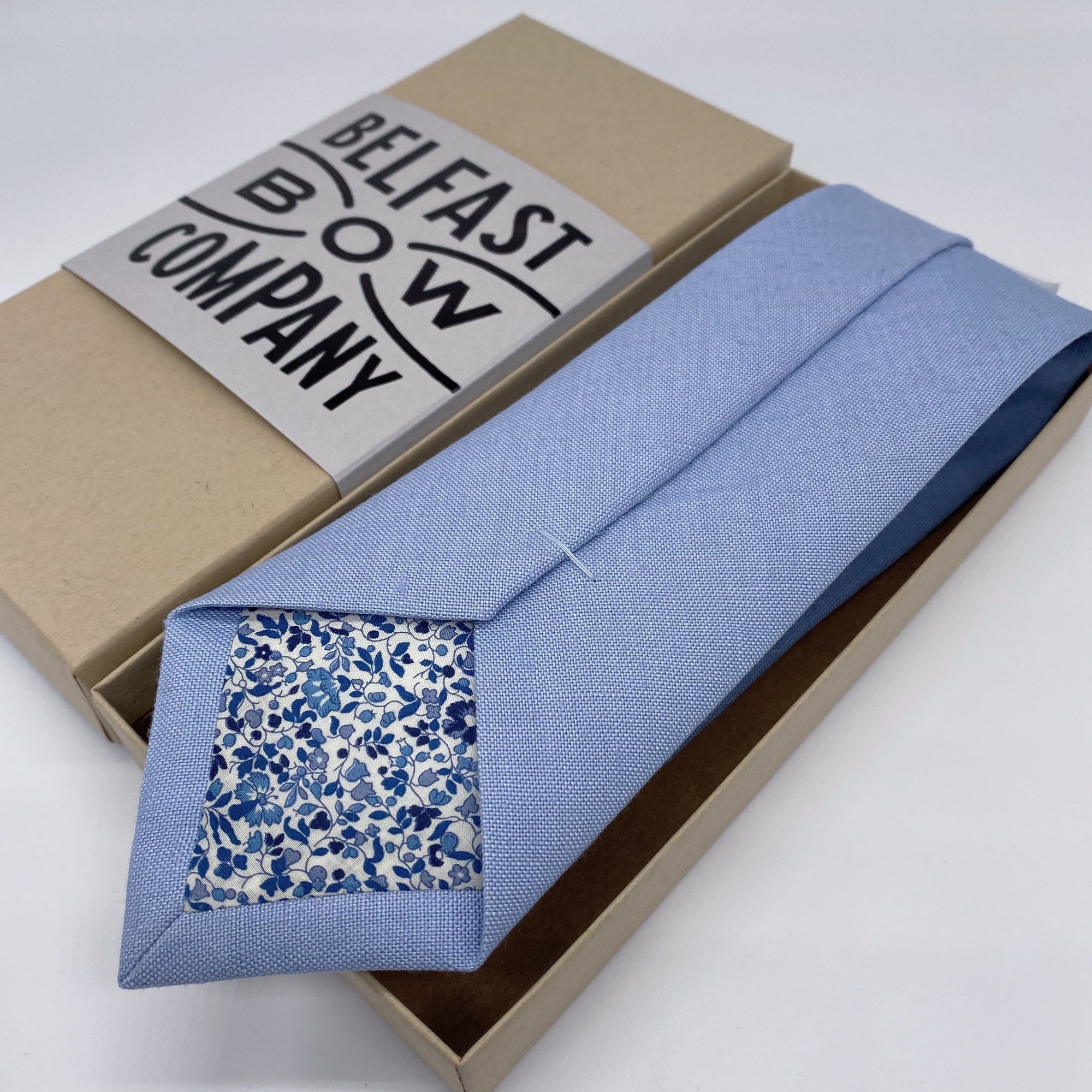 Light Blue Tie in Irish Linen by the Belfast Bow Company