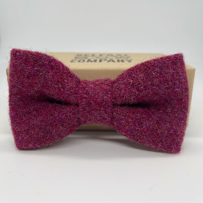 Harris Tweed Bow Tie in Raspberry by the Belfast Bow Company