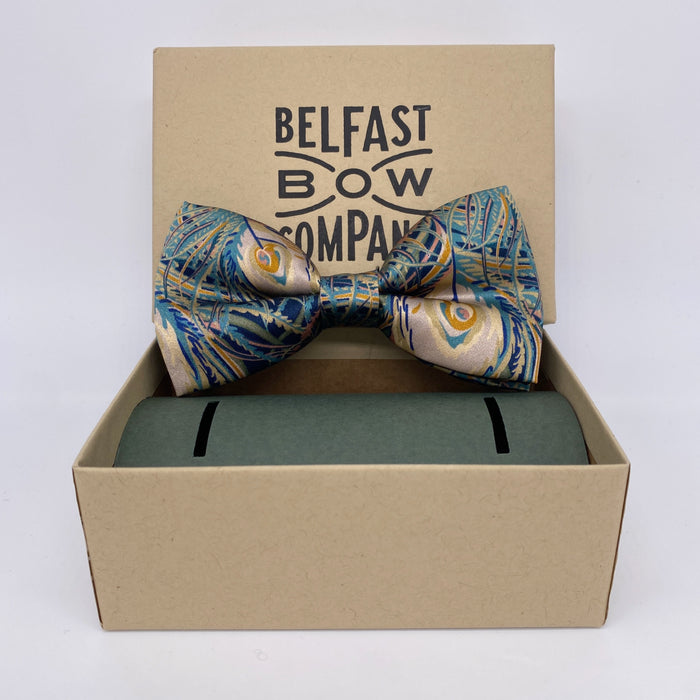 Liberty of London Silk Bow Tie in Peacock Feathers by the Belfast Bow Company
